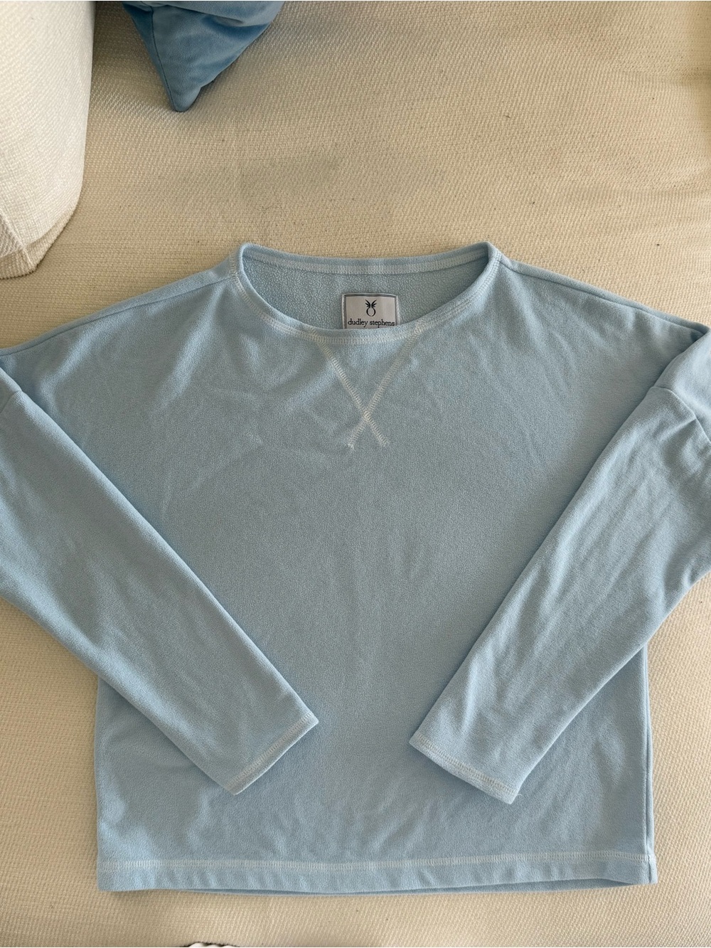 Dudley Stephens Somerset Sweatshirt in Ice Blue Terry Fleece